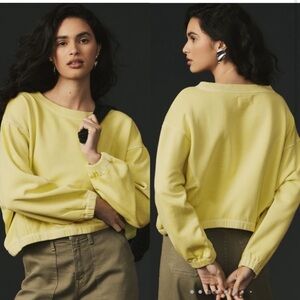 Anthropologie boxy cropped pullover sweatshirt.